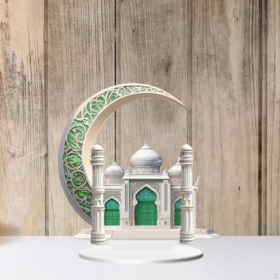 2D Acrylic Moon Castle Pattern Table Sign Desktop Ornament Accessories Multifunctional Waterproof