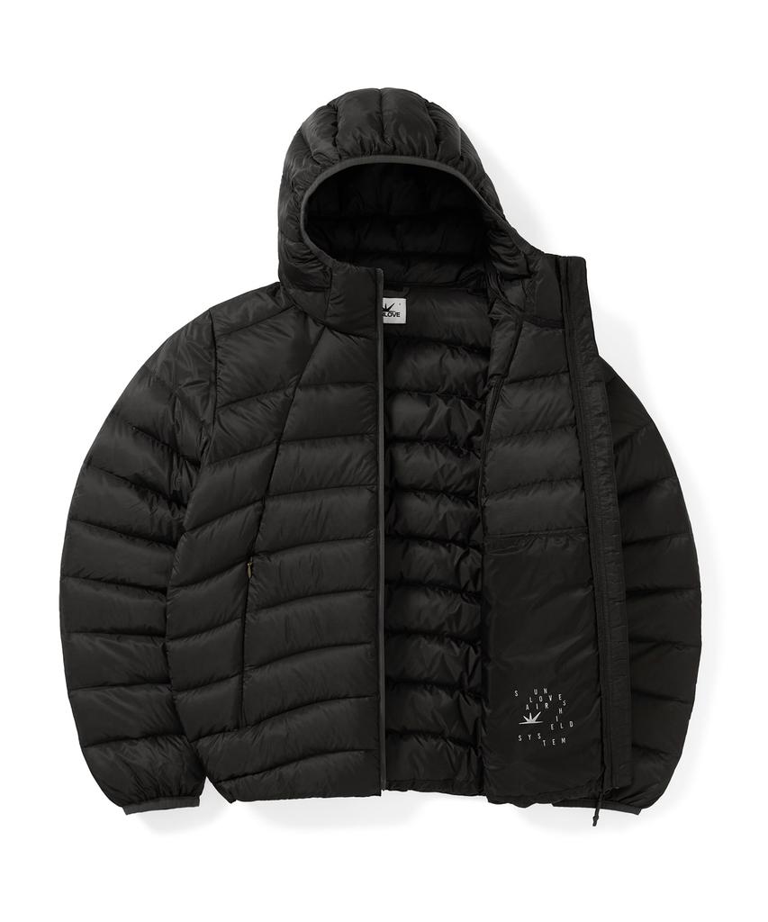 Sunlovetour Hooded Fly Light Down Jacket Charcoal