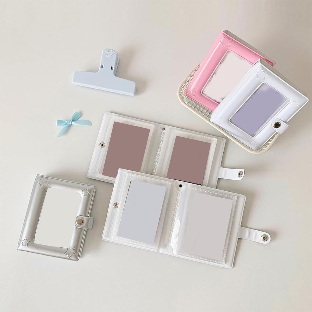 Mini Photo Album 2x3 Inch PVC Cover Hollow Cover 20 Pages Kpop Fans Idol Cards Travel Gift Portable Storage Book Cute Colors