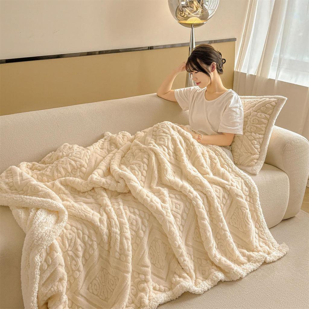 2025 Autumn/Winter Taffeta Fleece Duvet Cover & Blanket Combo for Home/Office