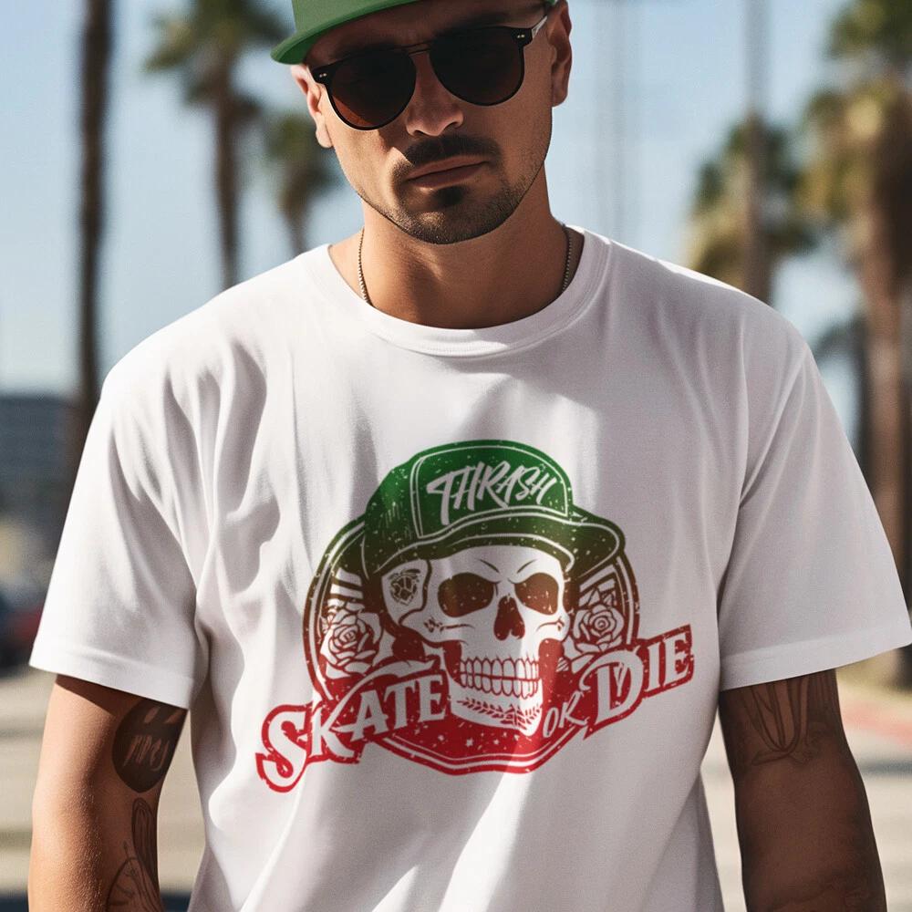 Skate or Die Skateboarding Tee – Unisex Adult Urban Street Style Skater - Trash S