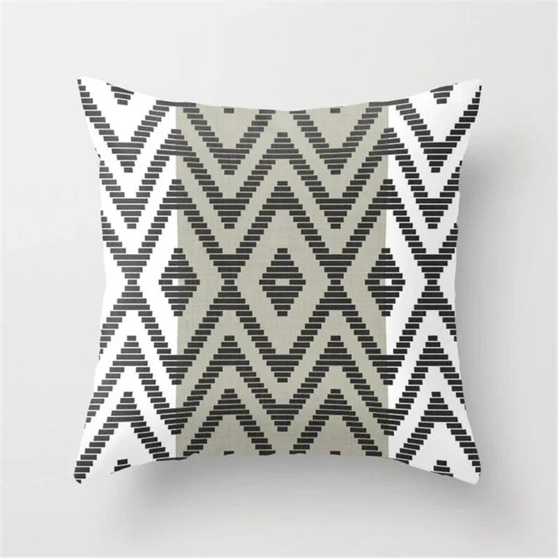 New Nordic Grey Geometric Pillow Covers Polyester Throw Pillows Cover Modern Fashion Livingroom Sofa Bed Cushion Cover 45X45cm