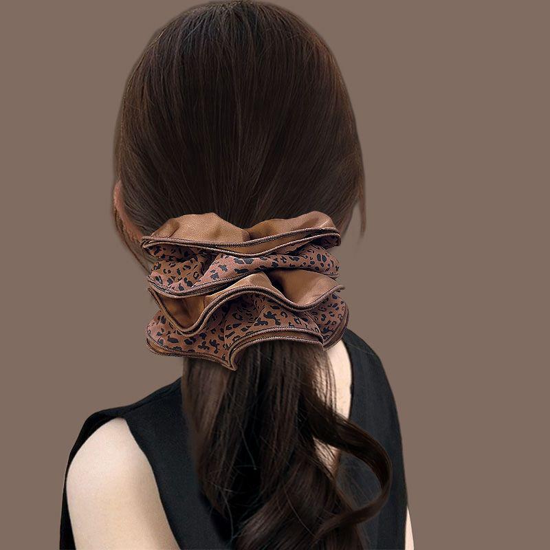 Koreanischer Retro Doppelseitiger Vierschichtiger Gespleißter Scrunchie: Vielseitiges Damen Dutt-Haargummi