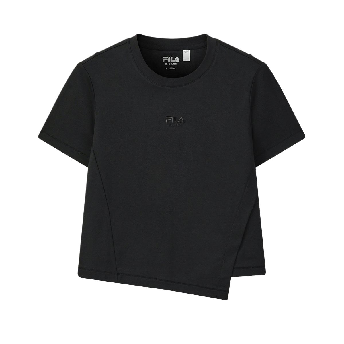 FILA Milano Series Knitted Round Neck Pullover Short Sleeve T-Shirt Women tops F11W625107F-BK S