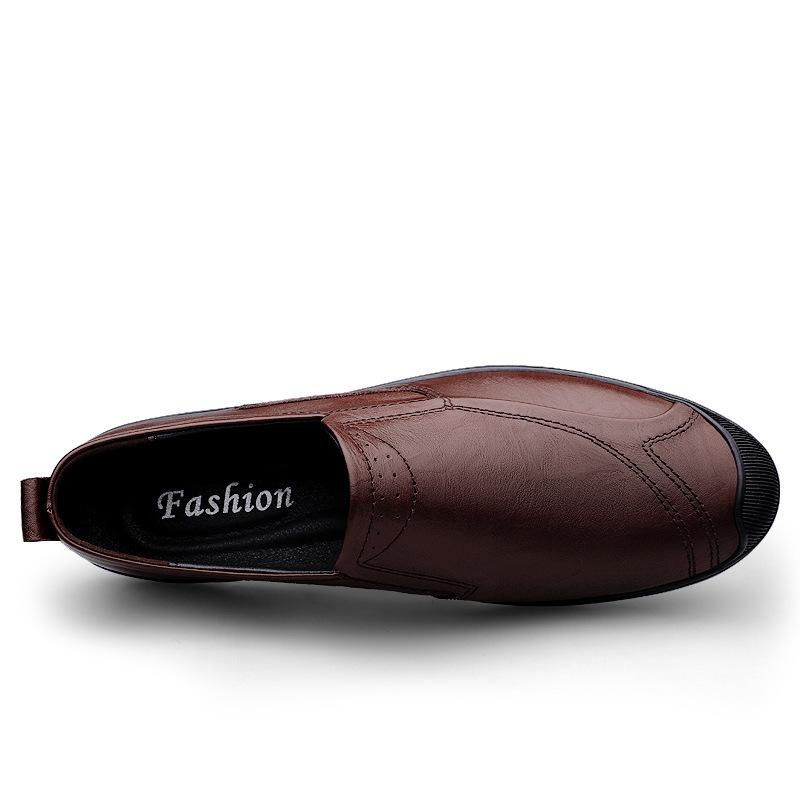 The First Layer of Cowhide Men's Simple Casual Lazy Foot Cover One Pedal Leather Shoes Men's Large Size Leather Shoes