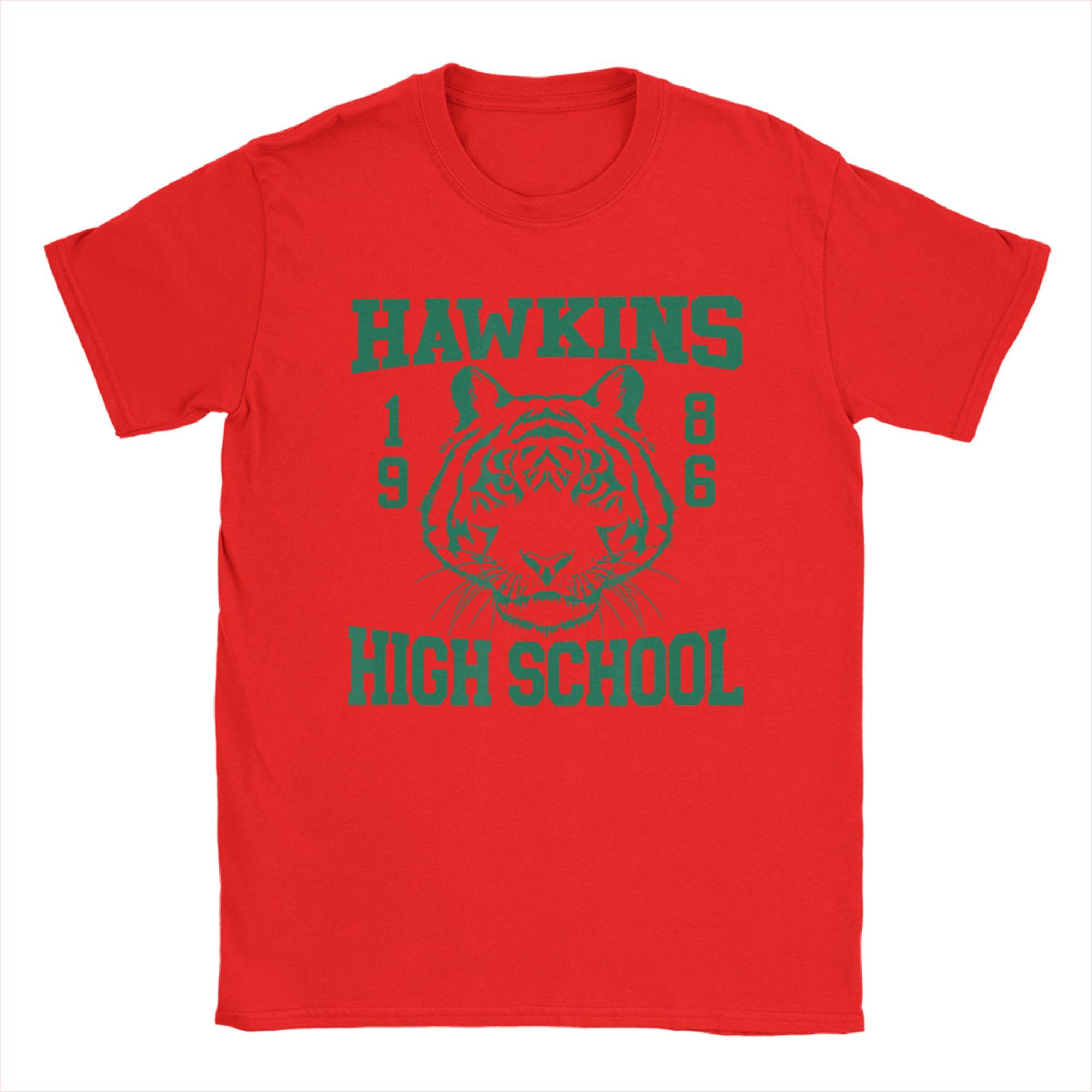 

Horror TV Series SStranger Hawkins School T Shirt Summer Cotton TShirts For Adult Tshirt ShortSleeved Y2K Casual Tops S