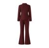 Nanyou Woolen Women's Waist-Cinched Blazer & Flared Pants Set - Goddess Style