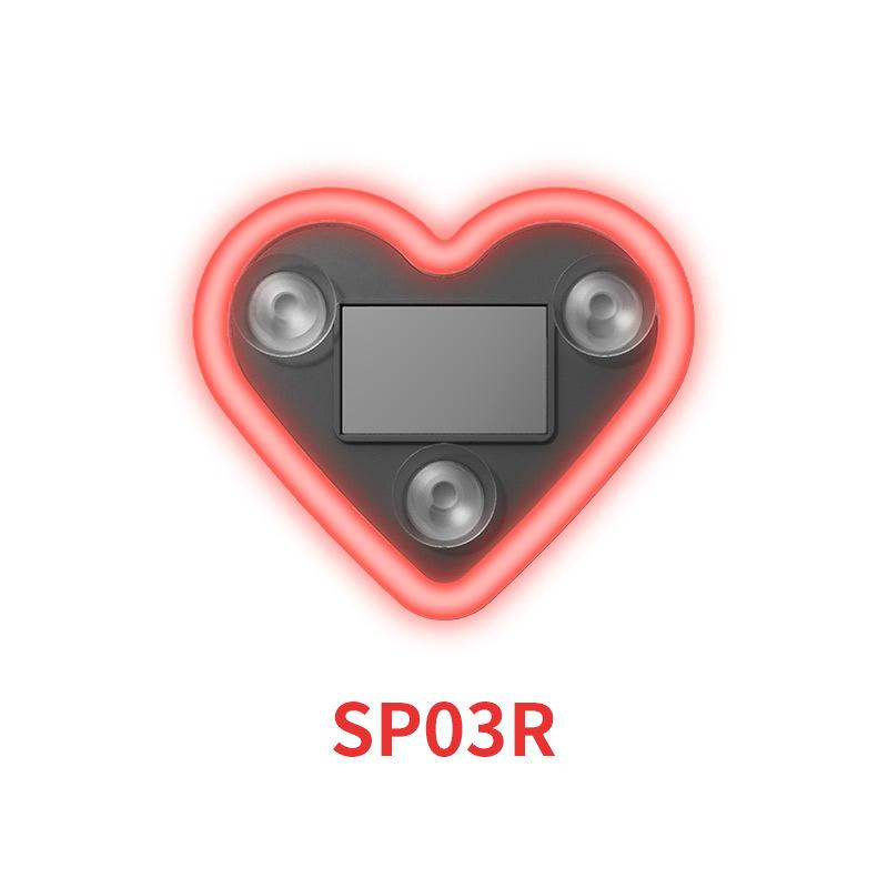 

Automotive solar powered LED heart neon lights, car mounted wireless, interior triangular window atmosphere decorative lights красный