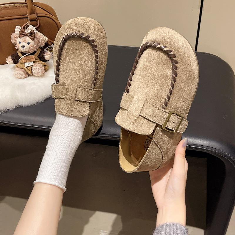 Women's autumn retro one-pedal casual soft-soled Mary Jane single shoes, kangaroo shoes, women's models