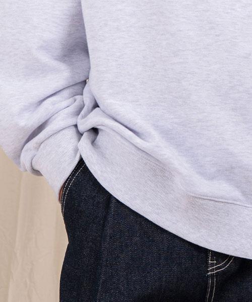 Ellamo French Terry Half-Zip Collared Oversized Sweatshirt [Melange]