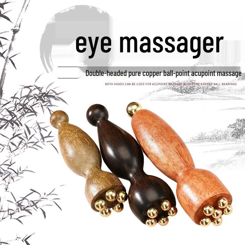 Sandalwood Lotus Copper Bead Eye Massager & Muscle Scraping Stick
