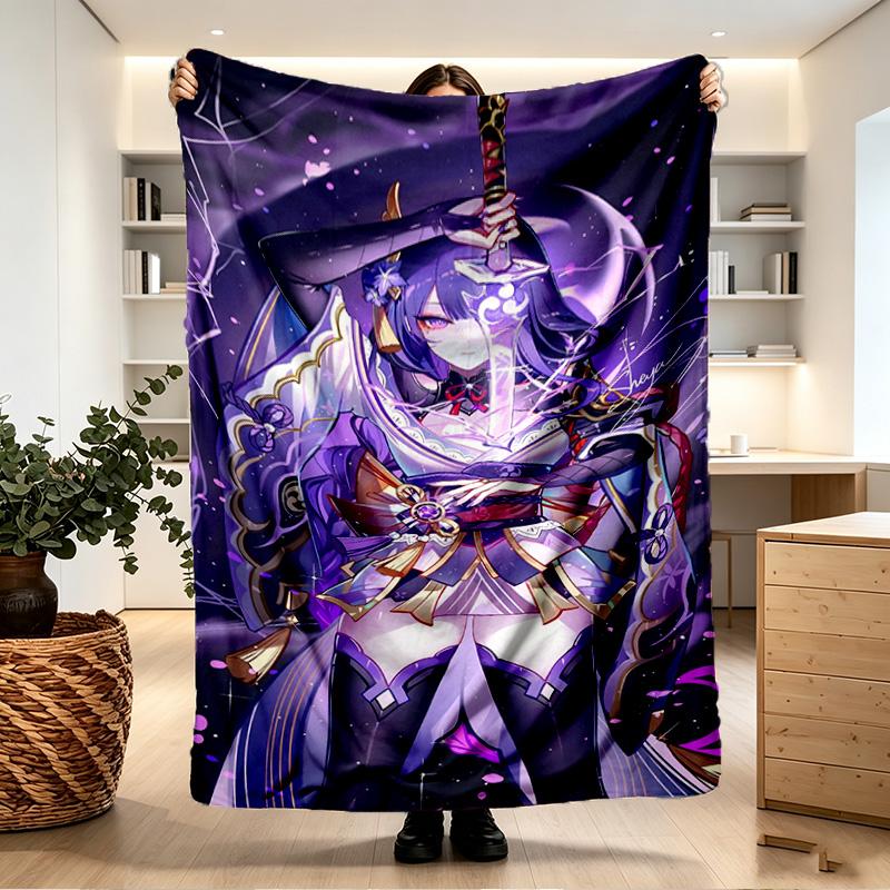 Genshin Impact Print Blanket - Soft & Comfortable, for Bedroom, Travel, Sofa, Home Decoration - Birthday Christmas Gift for Friend