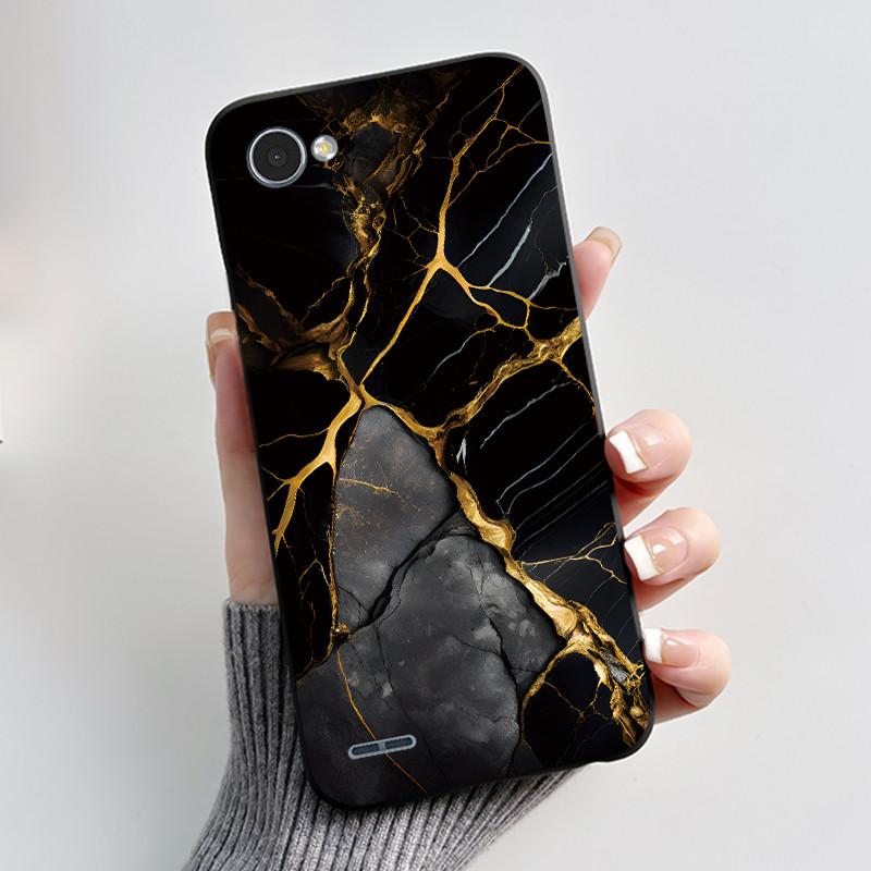 For LG Q6 Q6 Plus Q6a Case Luxury Cute Love Rabbit Funny Soft Silicone Black TPU Protective Cover LG q6 X600L X600K Phone Casing