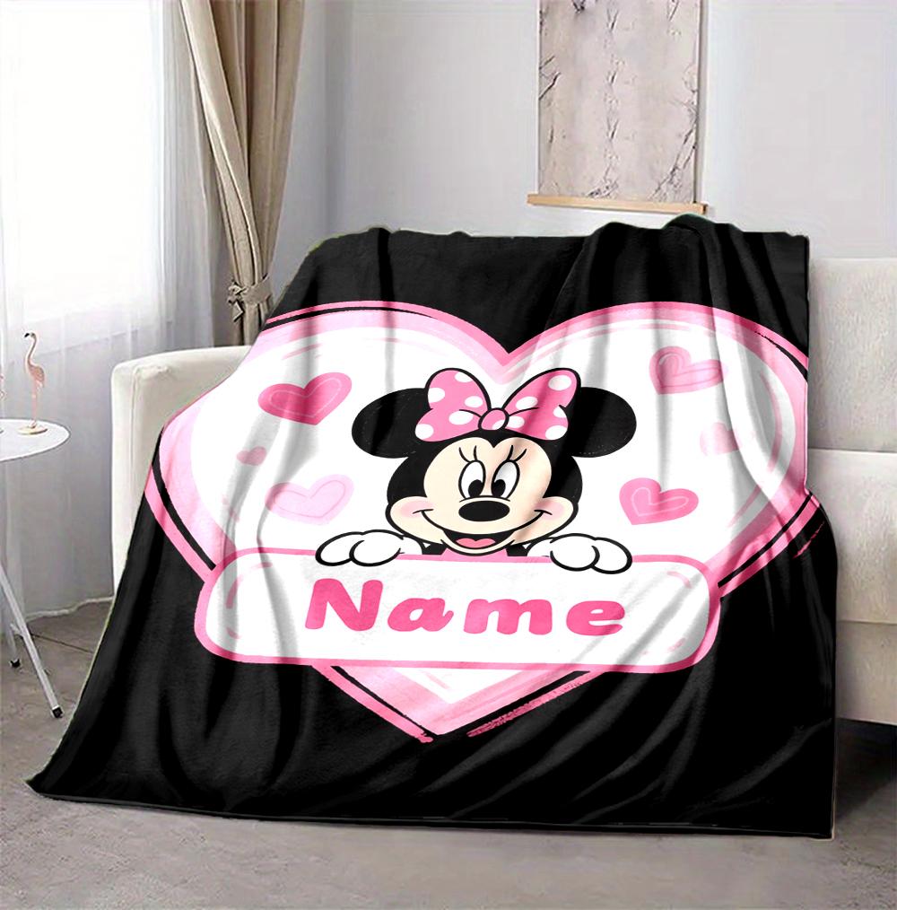 Pielāgojams vārds Minnie Mouse Mīlestība Flaneļa
