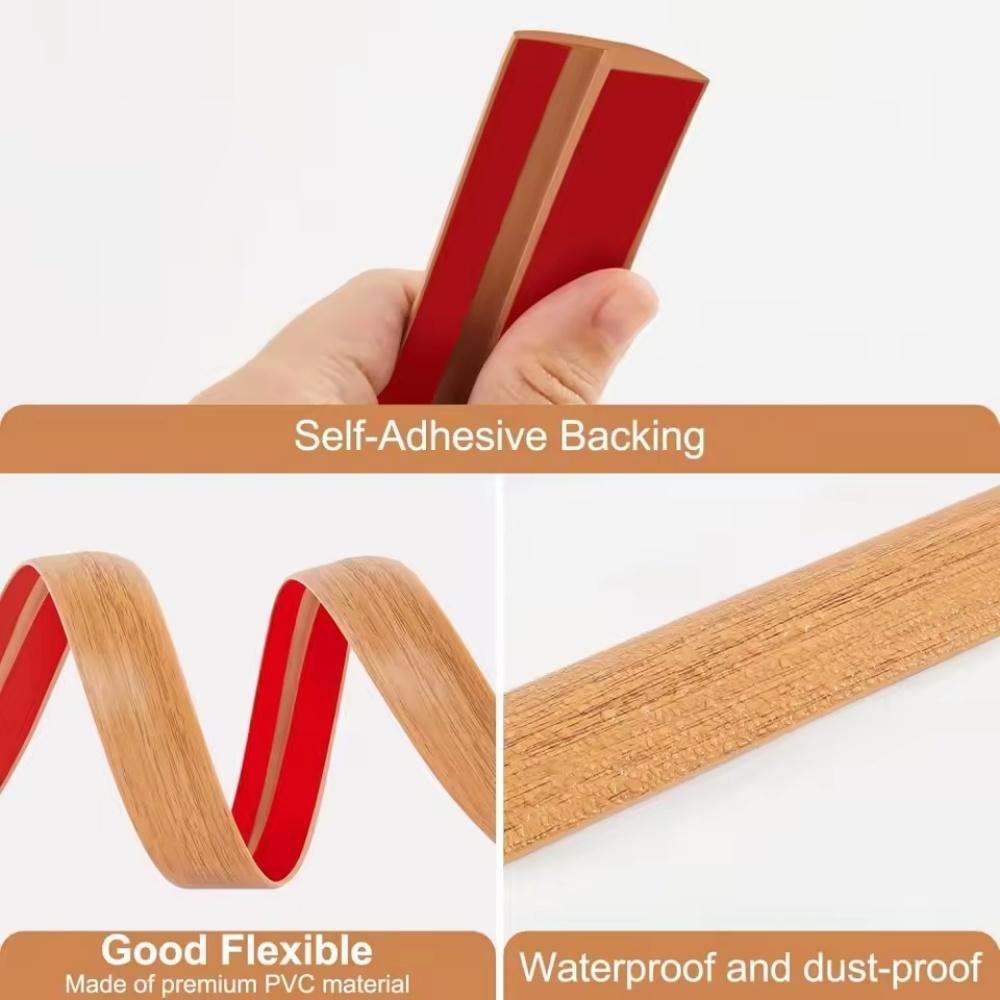 1pc 118.11inX1.18in Floor Transition Strip SelfAdhesive Flat Laminate Floor Cover Strip Wide Transition Edge Strip PVC