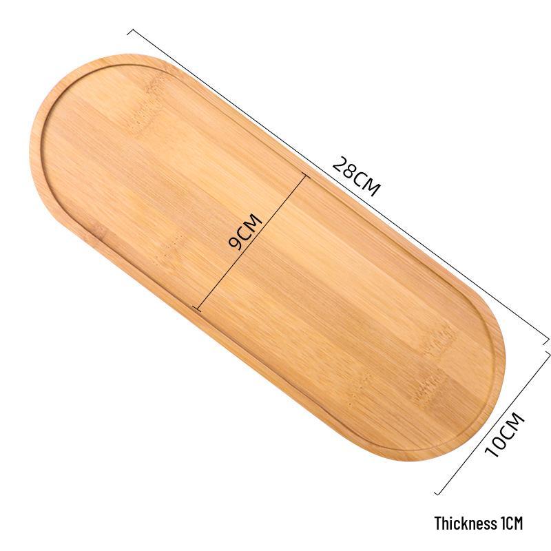 Creative Bamboo Succulent Pot Tray - Rectangular Coaster & Water Catcher for Home Decor