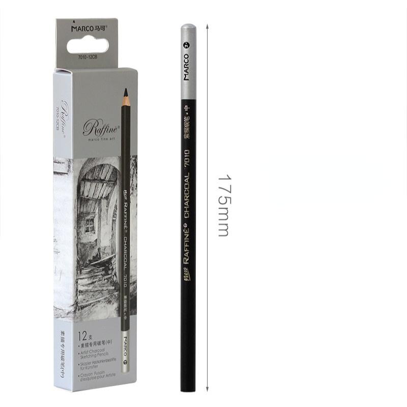 Marco White Charcoal Pencil Profesional Black Charcoal Pen Sketch Drawing Para Dibujar Papeleria Soft-medium-hard Chrcoal Pen