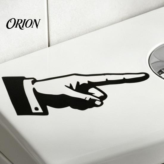 Moisture Proof Bathroom Decor Glow in The Dark Toilet Sticker, Finger And Remind to Flush Stickers Design, Waterproof PVC Fluorescent Decal