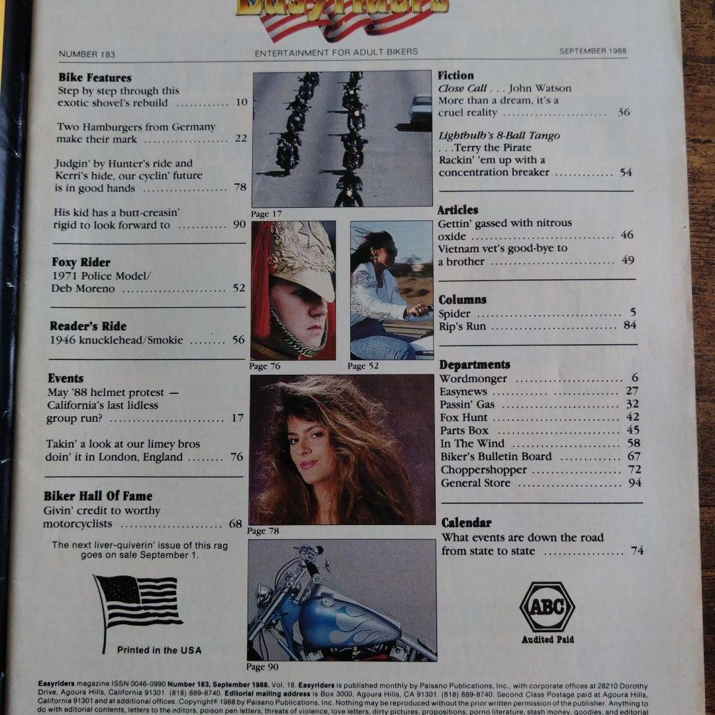 [USED] Easyriders September 1988 Easyriders Foreign Books