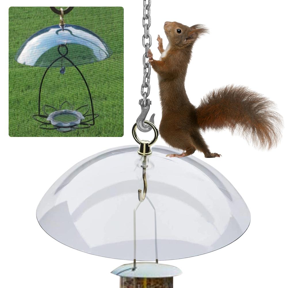 26 CM Plastic Squirrel Baffle Clear Hanging Rain Cover Large Feeding Protective Cover Hanging Bird Feeder for Home Garden