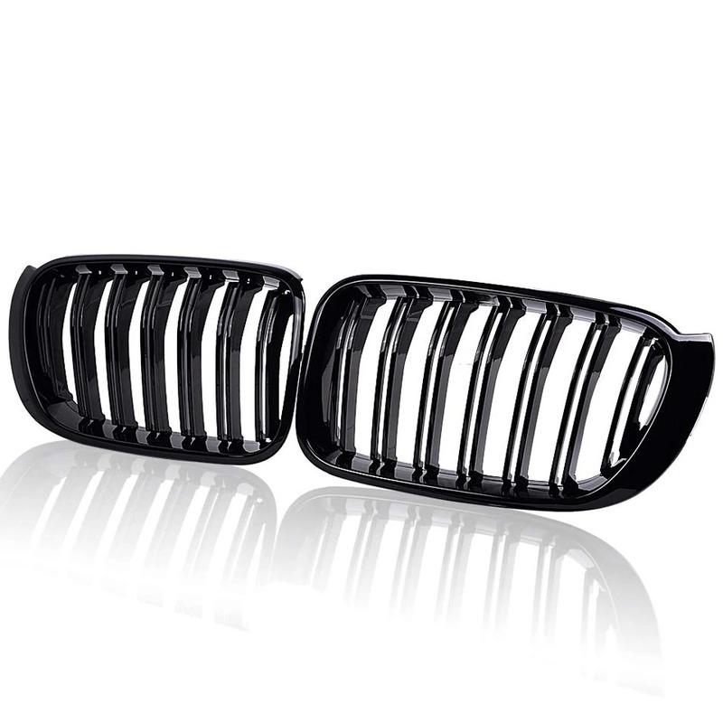 For BMW F25 Grille Dual Line Front Replacement Kidney Grill Gloss Black FOR X3 F25 2014-2016 X4 F26 2015-2017