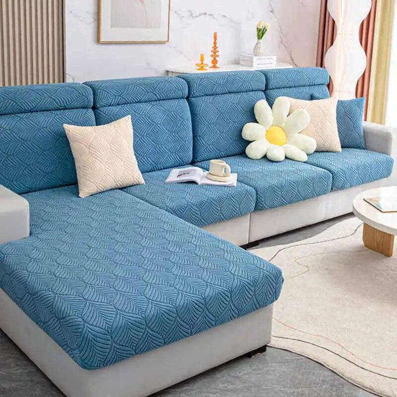 Winter Jacquard Fleece Sofa Cushion Covers Non Slip Elastic Couch Cover Universal Protective Slipcovers