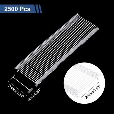 2500 Stück Klare Standard-Etikettierbefestiger, Kunststoff Normal, Standard Etikettierpistole Preisetikettierhaken für Bekleidungspreisetikett