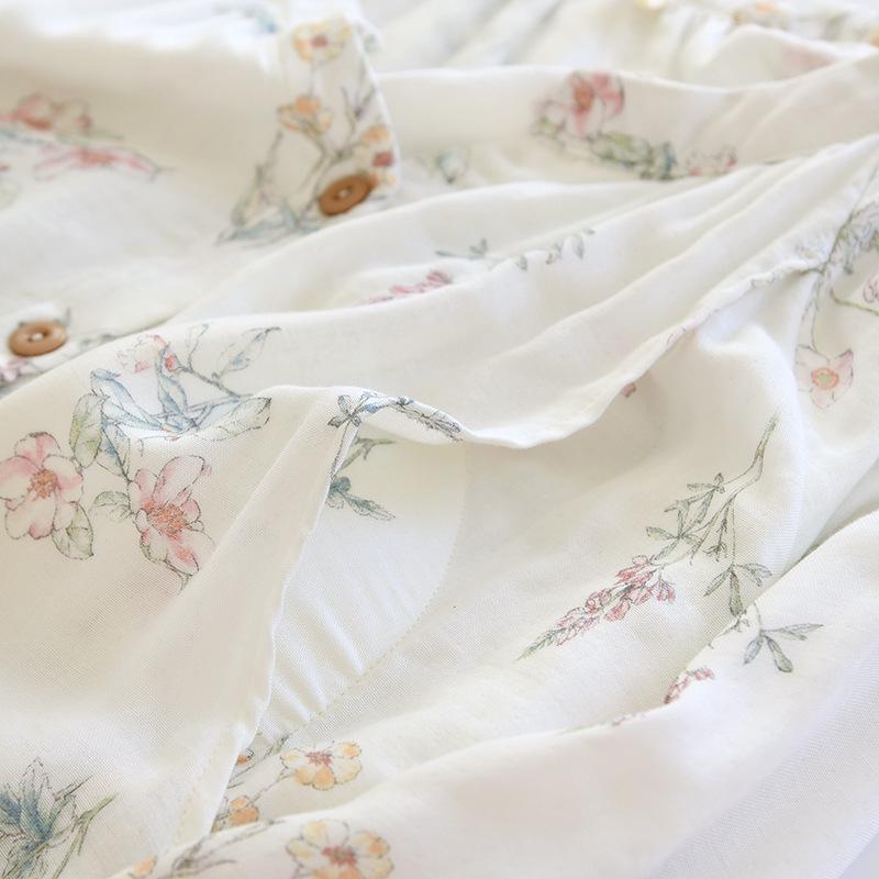 Conjunto Acolchoado para Maternidade e Amamentação em Fibra de Bambu com Top Estampado de Manga Longa