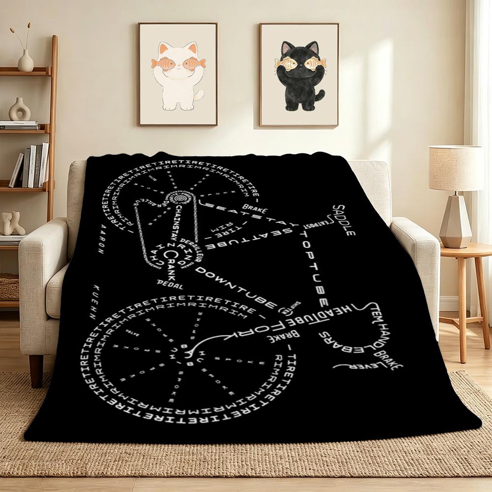 Bicycle Parts Flannel Blanket Throw Blanket Soft Warm Sofa Bed Camping Car home Decor Unique Christmas Gift C9302091