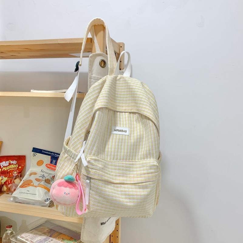 Literary plaid schoolbag female Harajuku junior high school student campus backpack fresh college student shoulders