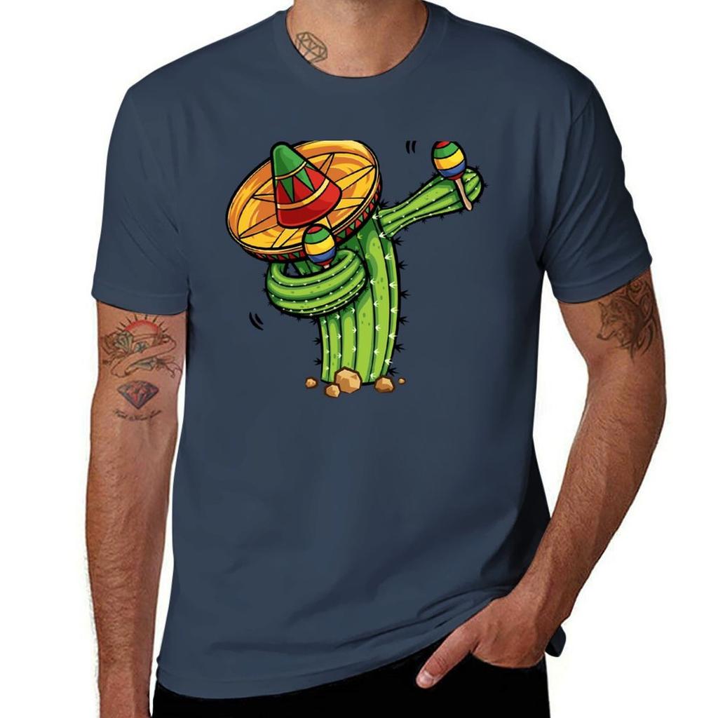 Dabbing Cactus Shirt Cinco de Mayo Fiesta Mexican Sombrero TShirt Basic Tee Shirt for Everyday Outfit