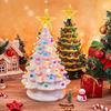 Retro Hand-Painted Tabletop Christmas Trees, Ceramic Christmas Trees That Light Up, Table Top Christmass Tree With Lights