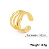 Women Irregular Wave Geometric Rings Fashion Stainless Steel Gold Adjustable Minimalist Finger Ring Jewelry
