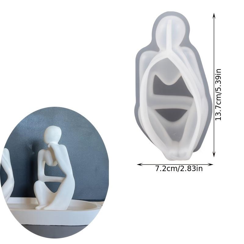 1/3 Pack Thinking Body Art Scented Candle Gypsum Ornament Mold Body Art Silicone Mold, Thinker Silicone Mold Suit
