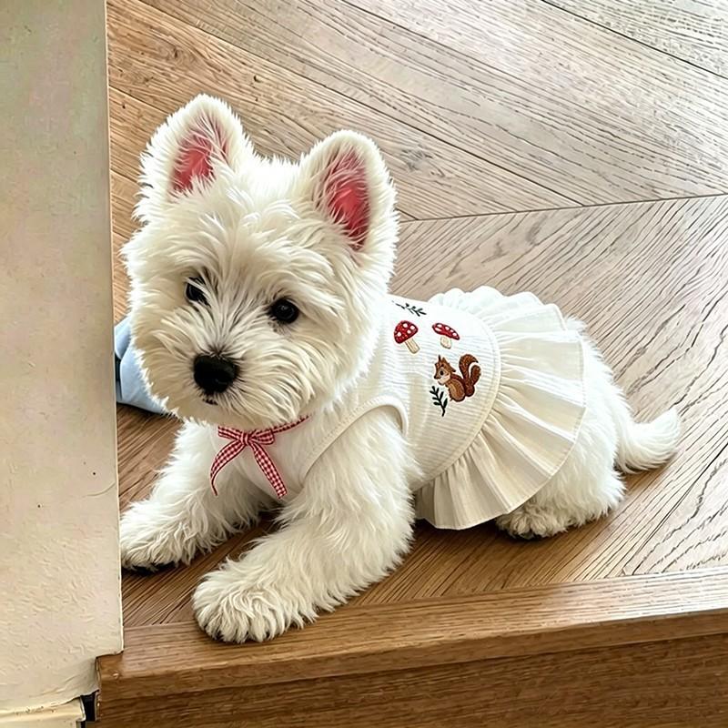 Pet Dog Dress Lightweight Floral Sleeveless Skirt Small Breeds Like Bichon Frise Teddy