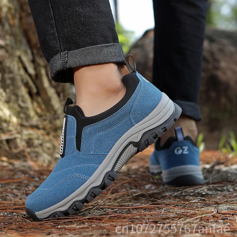 Men's Walking Shoes Casual Athletic Shoes Non-Slip Wear-Resistant Outdoor Hiking Shoes Comfortable Flat Sole Sneaker Lightweight