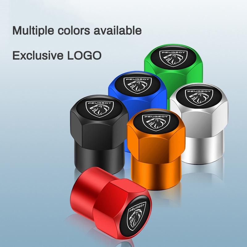 2026 Hot Car Sticker 4PCS Car Wheel Tire Valve Cap Tyre Rim Stem Cover For PEUGEOT 206 307 308 3008 207 208 606 407 508 2008 400