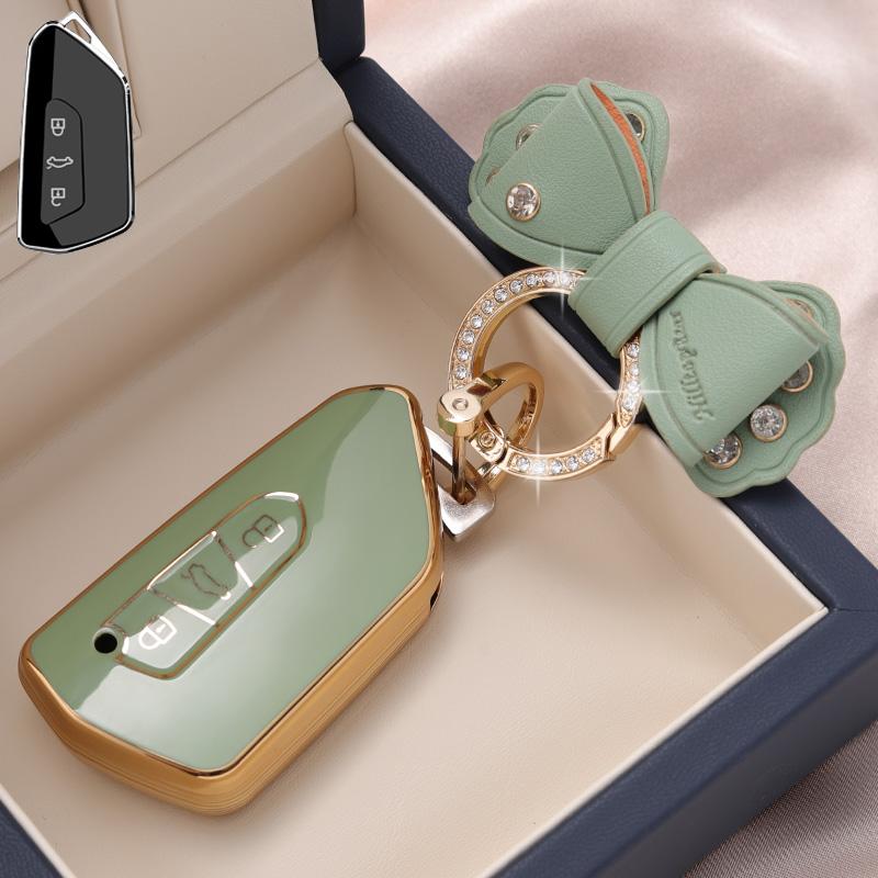 Tpu Car Key Case Cover Protect Shell Bag For Vw Volkswagen Golf 8 Mk8 Id.3 Id.4 Cupra Skoda Octavia A8 Seat Leon Mk4 Formentor