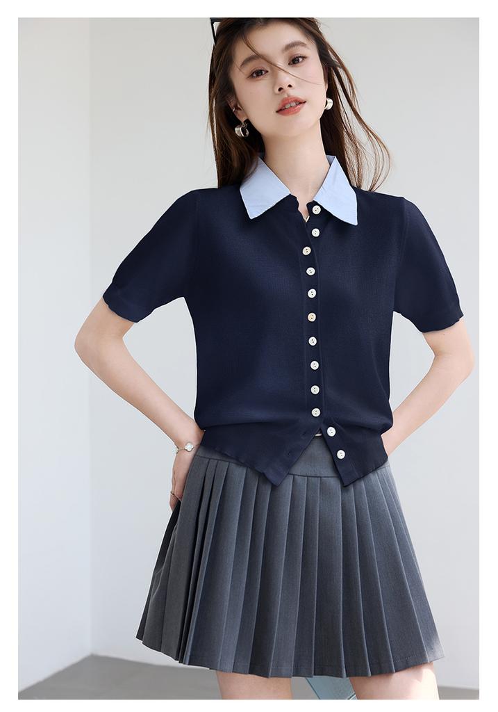 Xia's "Blank Page Rule" Slimming Knit Shirt