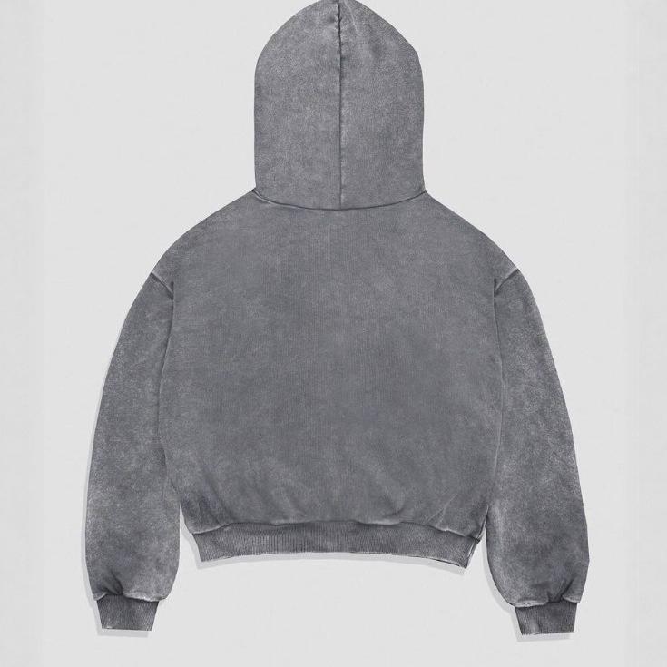 Retro 3D printed NY letter hooded sweater, street trendy brand loose fashion design top