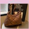 High Capacity Puffy Cloud Casual Lightweight Street Style Diamond Plaid Embroidery Shoulder Bag
