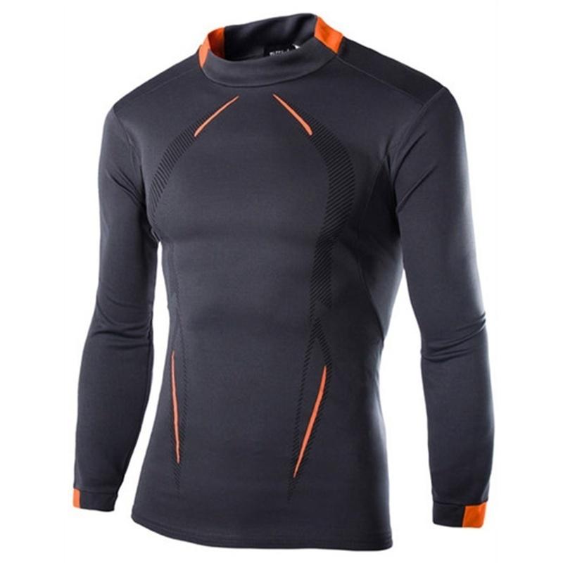 

Осень и зима Новая мужская мода повседневная футболка с длинным рукавом Speed Dry Clothes XXL темно-серого