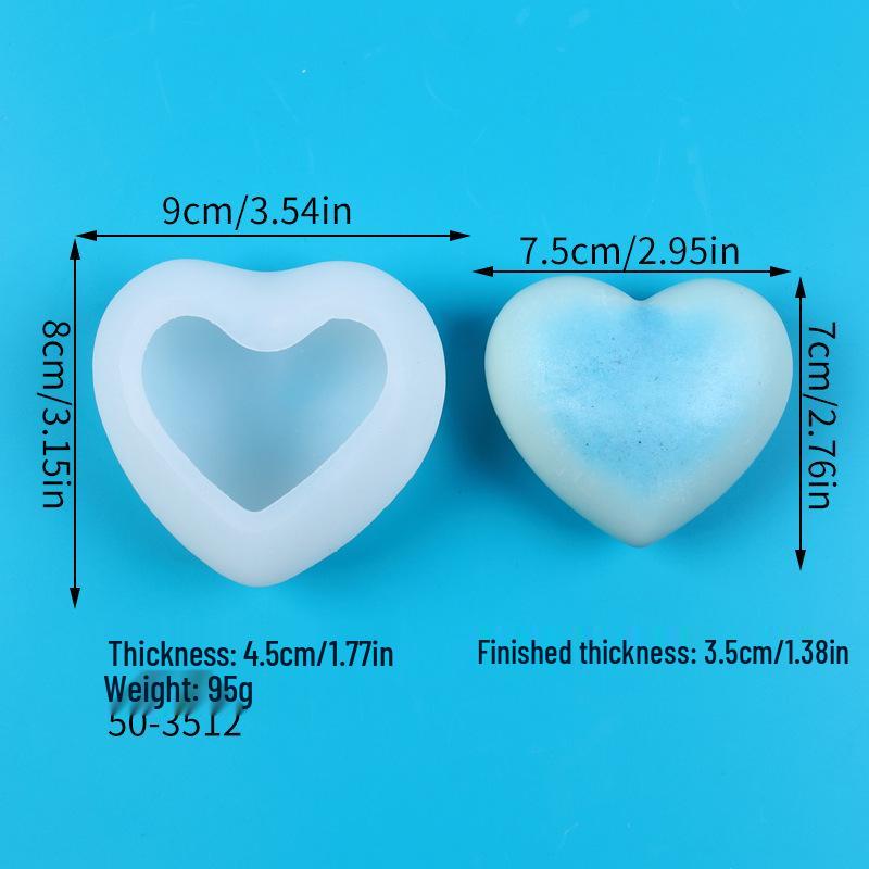 DIY 3D Heart-Shaped Silicone Mold for Valentine's Day Car Freshener, Candle, Squeeze Toy, and Decoration.