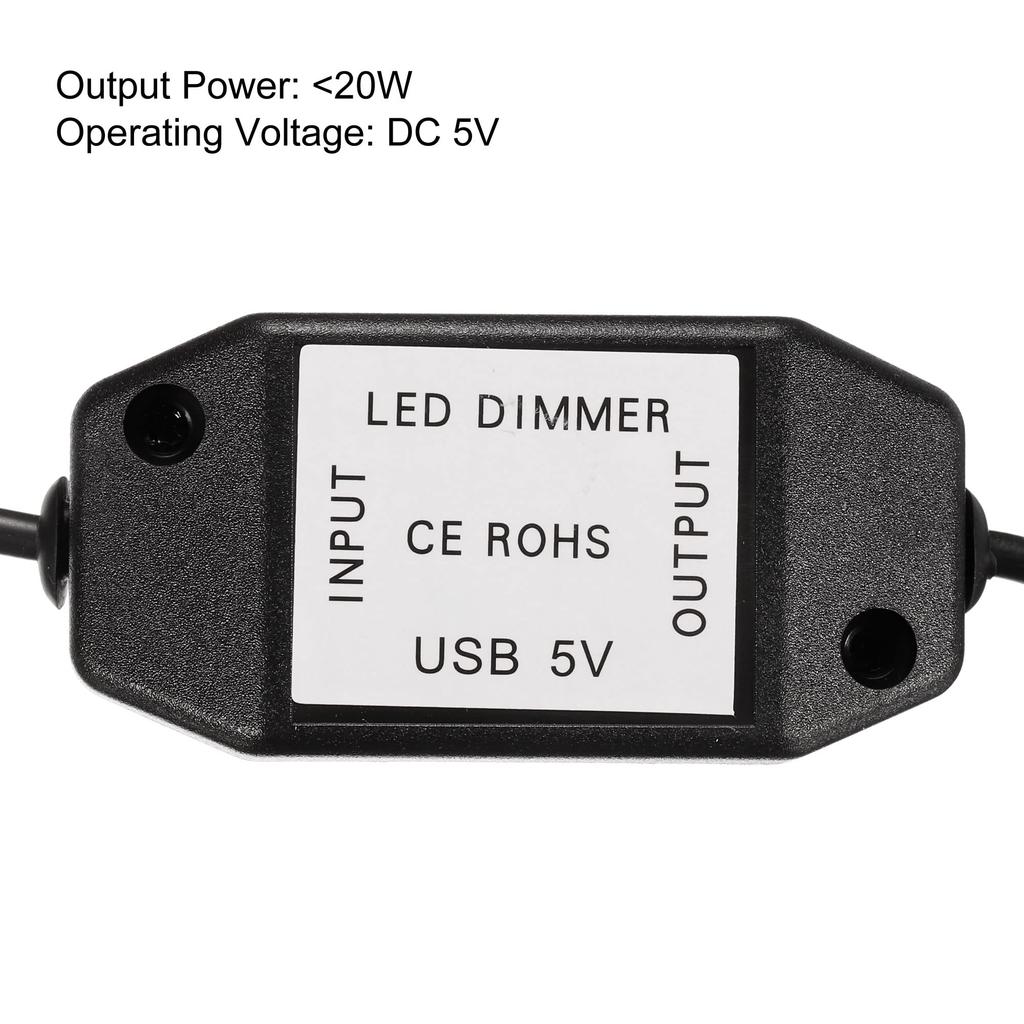 Uxcell LED Strip Dimmer 5V DC USB Buchse auf Stecker Verlängerungskabel mit Drehschalter-Controller für LED-Streifen Schwarz Schalter, Lichter,
