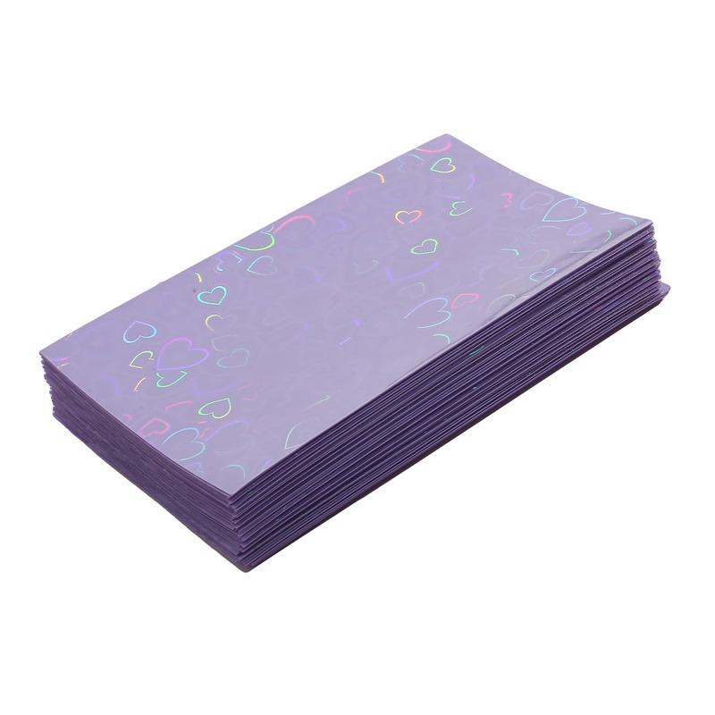 50Pcs Kpop Card Sleeves Card Holder Heart Bling Photocard Holder Photo Card Films Cards Protector Photo Cards Protective