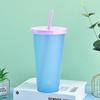 Water Cup 5 Colors Drinking Cup Color Changing Water Bottle Plastic Cold Drink Cups Iced Coffee Tea Smoothie Cup Reusable Tumble