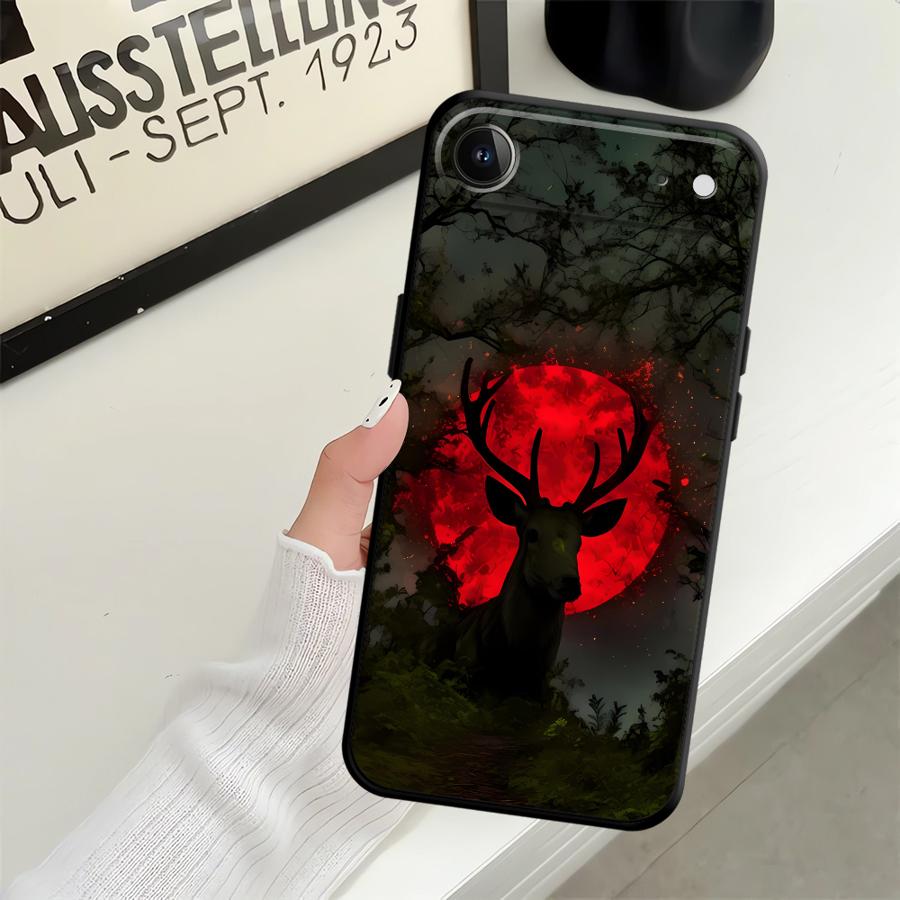 Dark Patterned Deer Funda Phone Cover Case for Apple iPhone 17 Pro Max 13 Air 12 16 14 15 Pro 7 8 XR XS MAX 11