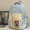 Schoolbag New High-value Japanese Ins Fresh and Sweet Contrasting Color Splicing Backpack Junior High School Students Lightweight Travel Backpack