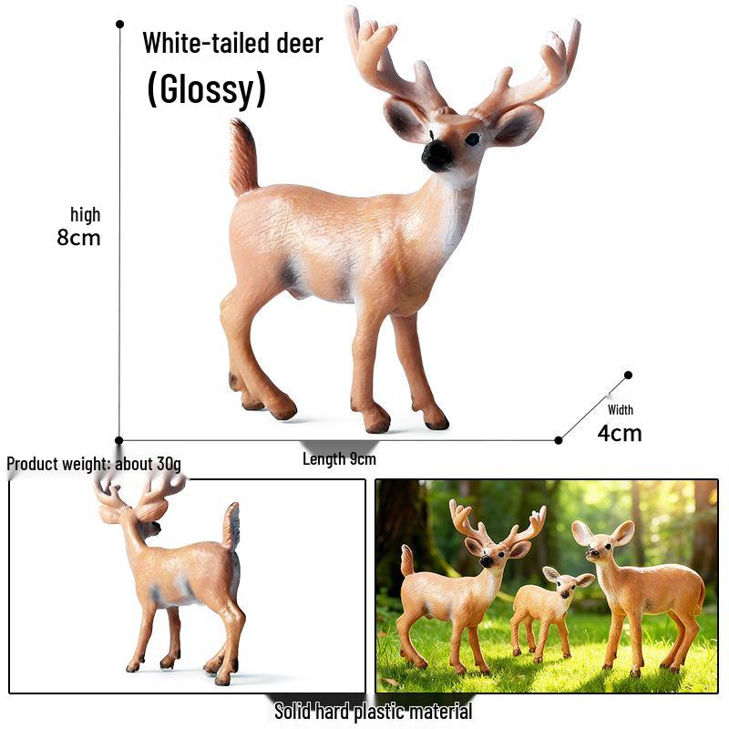 Cross-Border Christmas Wildlife Toy Set: White-tailed & Sika Deer Static Model
