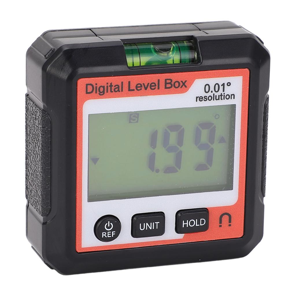 Digital Angle Finder 4x90 Degree Range Digital Level Box Angle Gauge with Magnetic Base Orange and